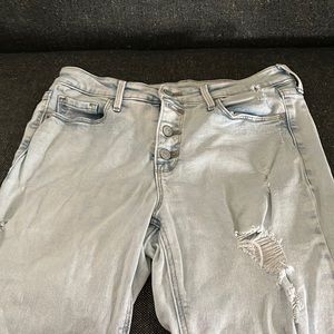 Barely worn light blue ripped jeans.